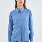 Blue suede shirt