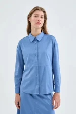 Blue suede shirt