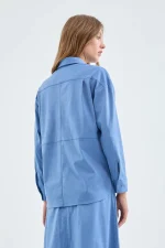 Blue suede shirt - Image 3