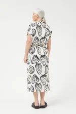 Vestido midi camisero estampado fresas blanco - Image 2