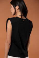 SLEEVELESS TOP WITH PADS ZOE BLACK HELMI - Image 3