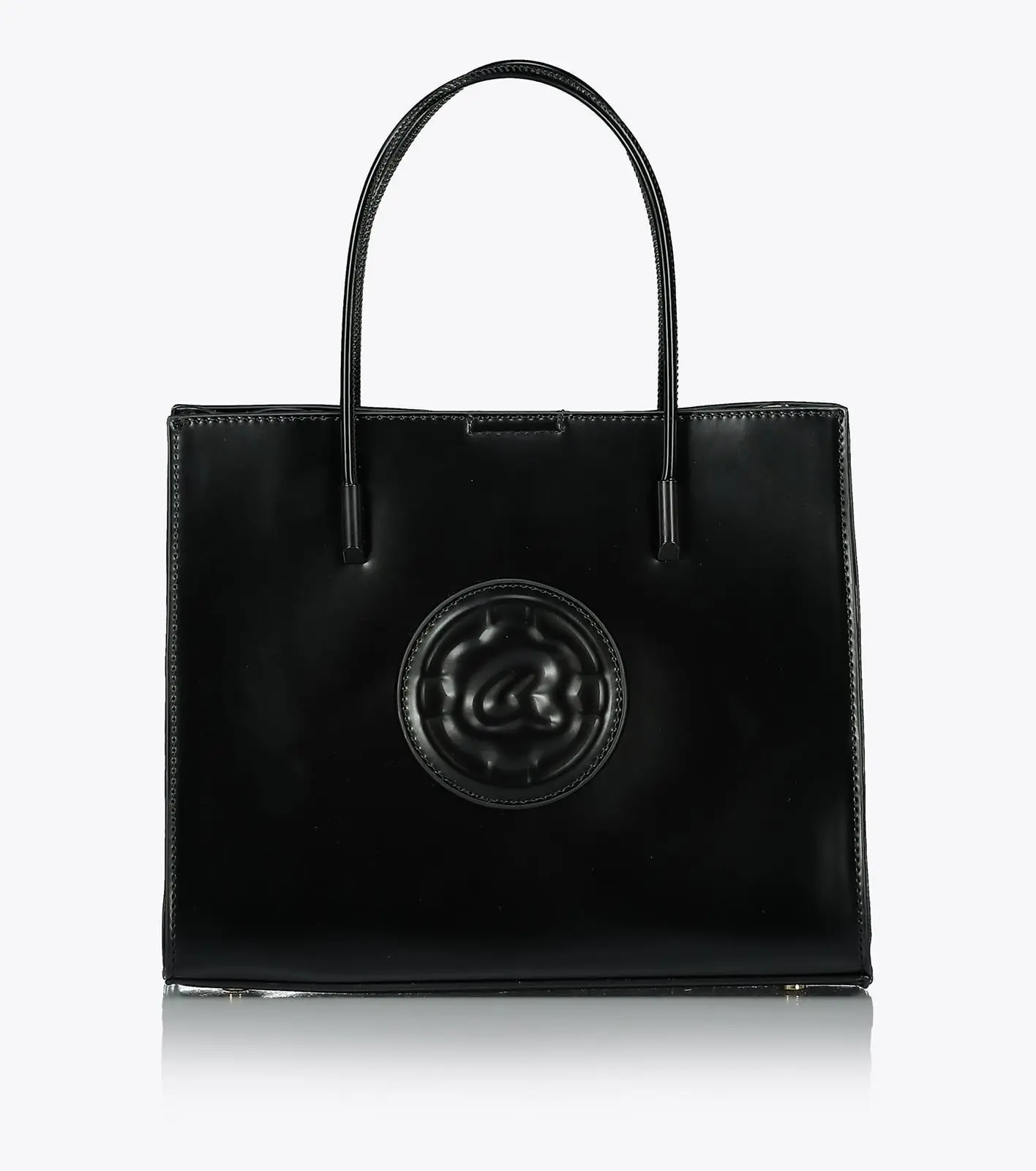 1010-3206_BLACK003_1 EIRA SHOULDER BAG WITH EMBOSSED MONOGRAM AXEL - Image 1