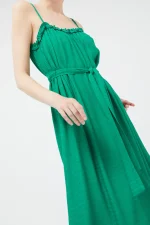 Long green strap dress COMPANIA FANTASTICA - Image 4