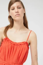 Long orange strap dress COMPANIA FANTASTICA - Image 3