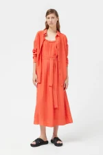 Long orange strap dress COMPANIA FANTASTICA - Image 4