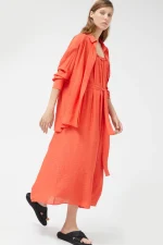 Long orange strap dress COMPANIA FANTASTICA - Image 5