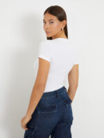 Elastic t-shirt with small triangular logo GUESS - Image 3