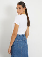 Elastic t-shirt with triangular logo GUESS - Image 3