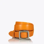 LEATHER BELT WITH WIDE BUCKLE ORANGE 1609-0072 AXEL