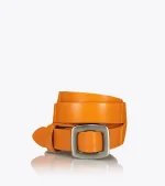 LEATHER BELT WITH WIDE BUCKLE ORANGE 1609-0072 AXEL