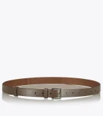 LEATHER BELT WITH SQUARE BUCKLE GREY 1609-0071 AXEL - Image 2