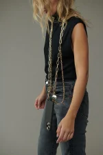 MIA GOLD LONG CHAIN 120 CM LaCoqueFrancaise - Image 5