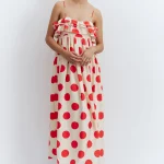 Long polka dot ruffle dress COMPANIA FANTASTICA