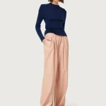 Beige faux leather pants COPMPANIA FANTASTICA