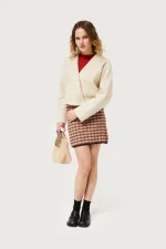 Plaid Print Knit Skirt COPMPANIA FANTASTICA - Image 3