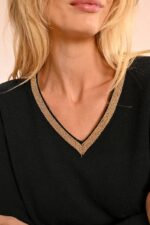 Iridescent V-neck sweater MOLLY BRACKEN - Image 3