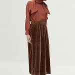 Μακριά καφέ βελούδινη φούστα COMPANIA FANTASTICA