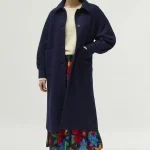 Μίντι παλτό μπουκλε σε navy blue COMPANIA FANTASTICA