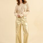 Παντελόνι με επένδυση, φαρδύ ψηλόμεσο MOLLY BRACKEN