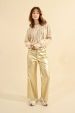 Coated pants, wide with high waist MOLLY BRACKEN