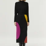 Μίντι φούστα πλεκτή ζακάρ κυκλική στάμπα COMPANIA FANTASTICA