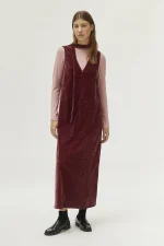 Μακρύ μπορντό φόρεμα σενίλ COMPANIA FANTASTICA