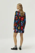 Πολύχρωμο φλοράλ κοντό φόρεμα COMPANIA FANTASTICA - Image 4