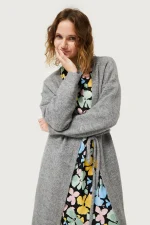 Γκρι πλεκτή μίντι ζακέτα COMPANIA FANTASTICA - Image 5