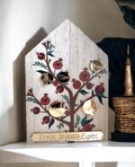 CHARM WOODEN HOUSE POMEGRANATE TREE LIFELIKES