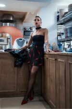 MINI SKIRT CHILI PEPPERS ZOE BLACK HELMI