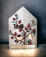 CHARM WOODEN HOUSE POMEGRANATE TREE LIFELIKES - Image 2