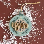 CHRISTMAS WOODEN ORNAMENT "HEALTH" CHARM LIFELIKES