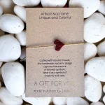 BURGUNDY HEART MACRAME BRACELET LIFELIKES