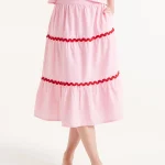 Pink picunela midi skirt COMPANIA FANTASTICA SS25