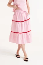 Pink picunela midi skirt COMPANIA FANTASTICA SS25