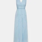 Φόρεμα μακρύ με τούλι και V ντεκολτέ LYNNE SS25