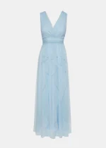 Φόρεμα μακρύ με τούλι και V ντεκολτέ LYNNE SS25