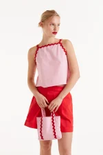Pink picunela strappy top COMPANIA FANTASTICA SS25