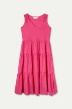 Ροζ μίντι φόρεμα COMPANIA FANTASTICA SS25 - Image 2