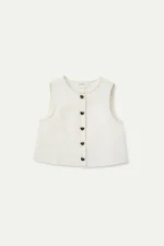 White button down sleeveless top COMPANIA FANTASTICA SS25 - Image 2