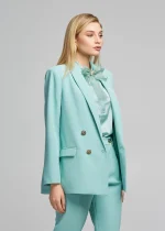 Σακάκι σταυρωτό κρεπ άνετης γραμμής LYNNE SS25 - Image 3