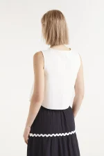 White button down sleeveless top COMPANIA FANTASTICA SS25 - Image 3