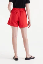 Κόκκινο σορτς με κουμπί COMPANIA FANTASTICA SS25 - Image 3