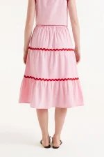 Pink picunela midi skirt COMPANIA FANTASTICA SS25 - Image 3