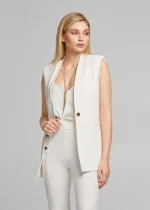 Long vest with stand-up collar LYNNE SS25 - Image 4