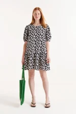 Short dress with Terrazzo print COMPANIA FANTASTICA SS25 - Image 5