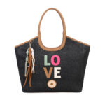 black Raffaella Shopper With Keychain LE PANDORINE SS25