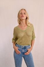 Openwork and iridescent knit sweater MOLLY BRACKEN SS25 - Image 2