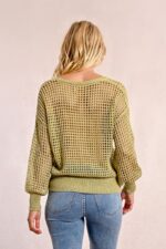 Openwork and iridescent knit sweater MOLLY BRACKEN SS25 - Image 5