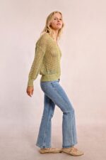 Openwork and iridescent knit sweater MOLLY BRACKEN SS25 - Image 6